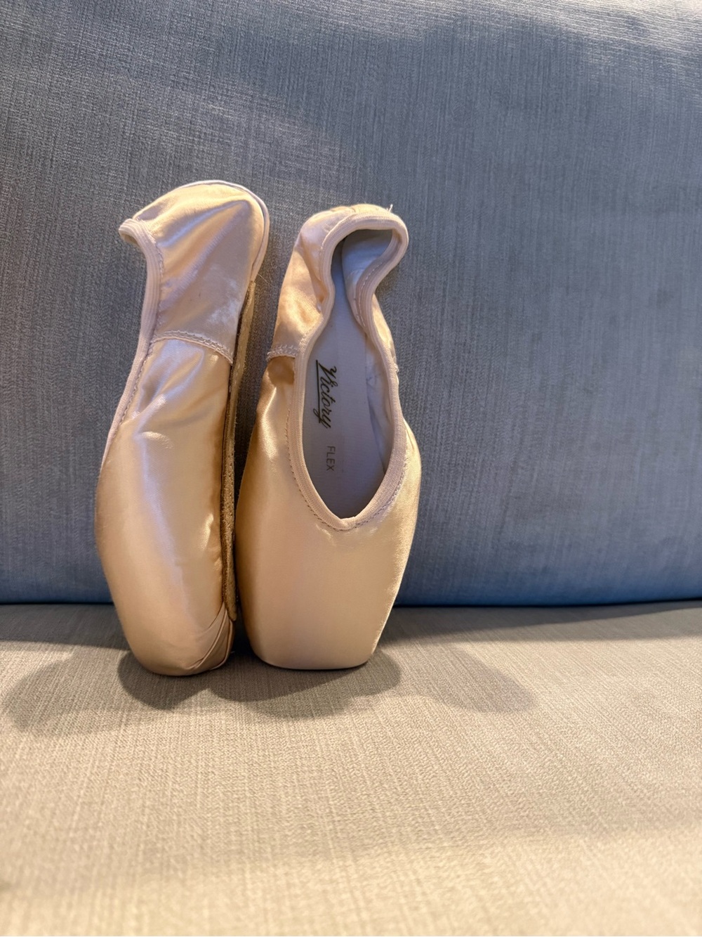 Velocity Flex Satin Pointe Flats in Blush